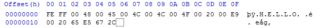Chaine de caractères encodés avec UTF-16 (Big Endian)