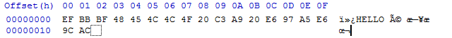 Chaine de caractères encodés avec UTF-8